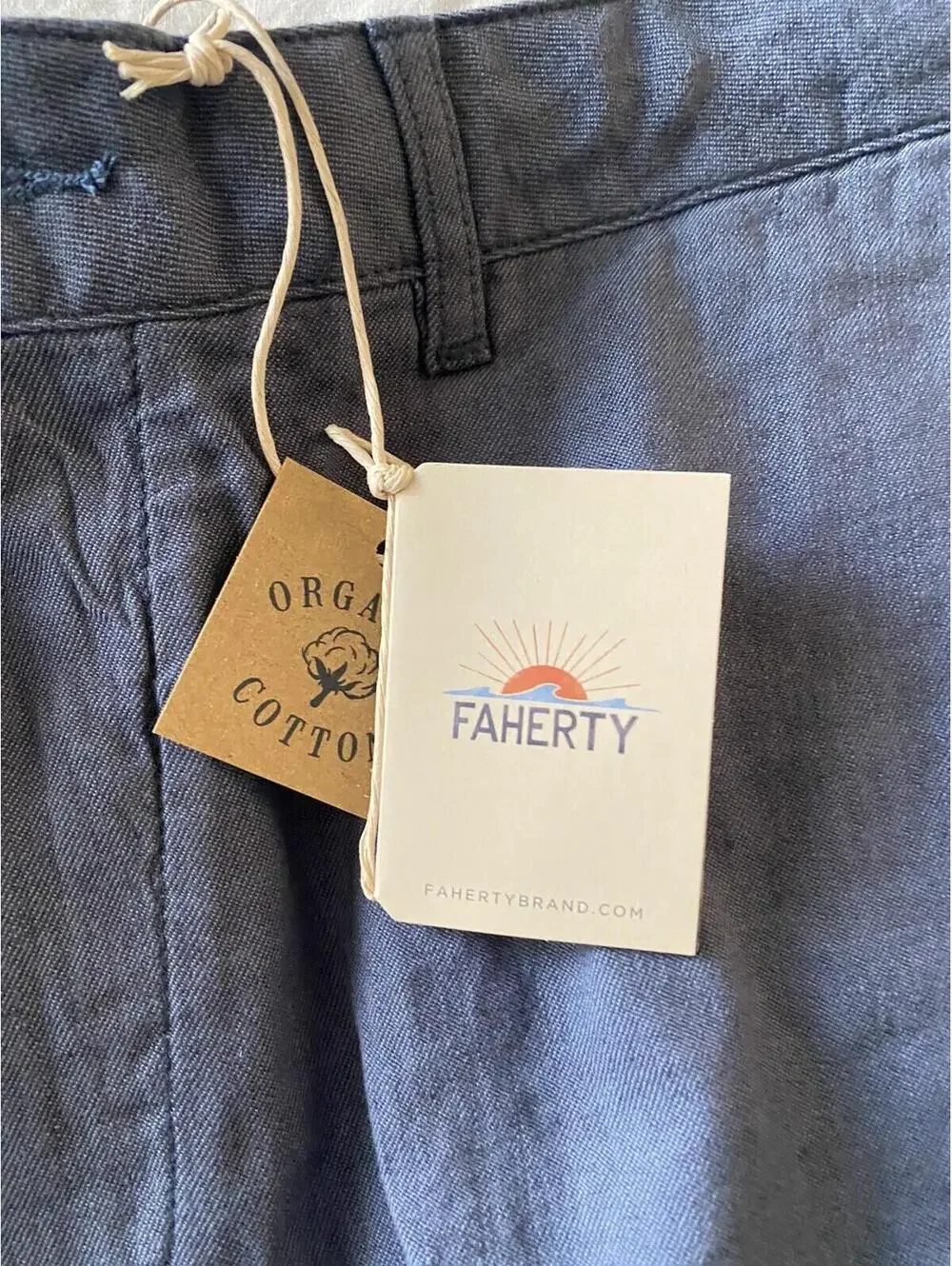 faherty mens tradewinds short 7.5” night sea size 35 $128